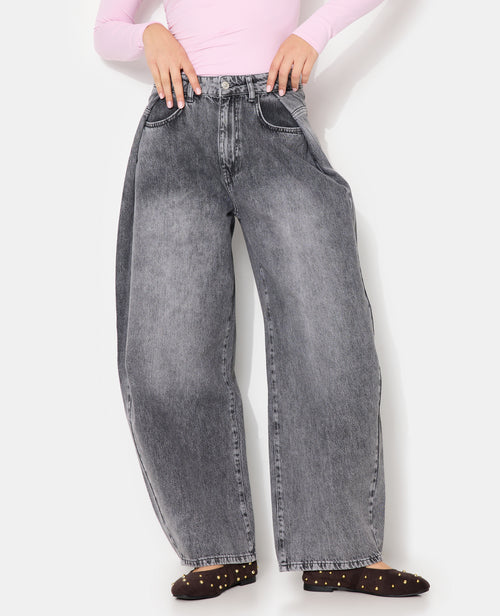 Jean barrel taille medium avec plis fantaisie - PIMKIE - 5