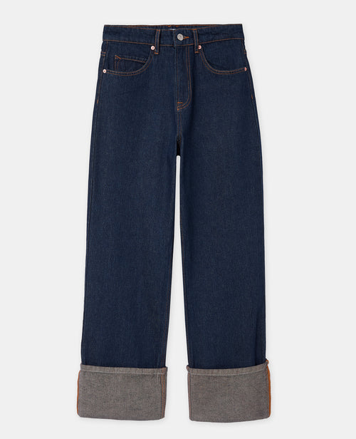 Jean straight taille haute avec grands revers - PIMKIE - 4