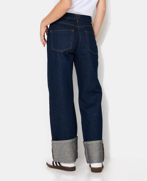 Jean straight taille haute avec grands revers - PIMKIE - 6