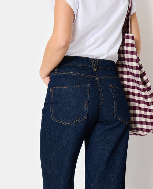 Jean straight taille haute avec grands revers - PIMKIE - 1