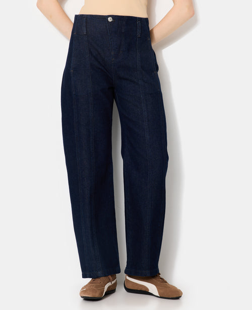 Jean barrel avec jeux de couture et bouton décalé - PIMKIE - 5