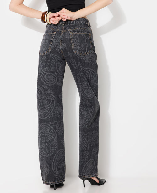 Jean straight taille haute avec motifs bandana - PIMKIE - 6