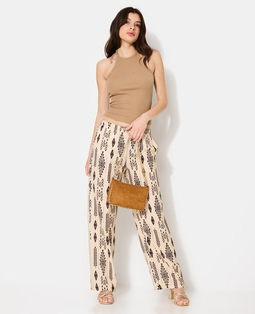 Pantalon fluide avec lien coulissé motifs ethniques - PIMKIE - 1
