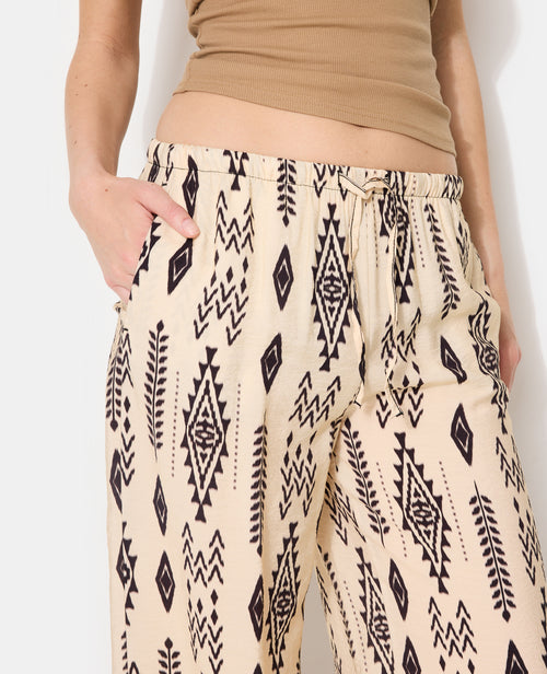 Pantalon fluide avec lien coulissé motifs ethniques - PIMKIE - 2