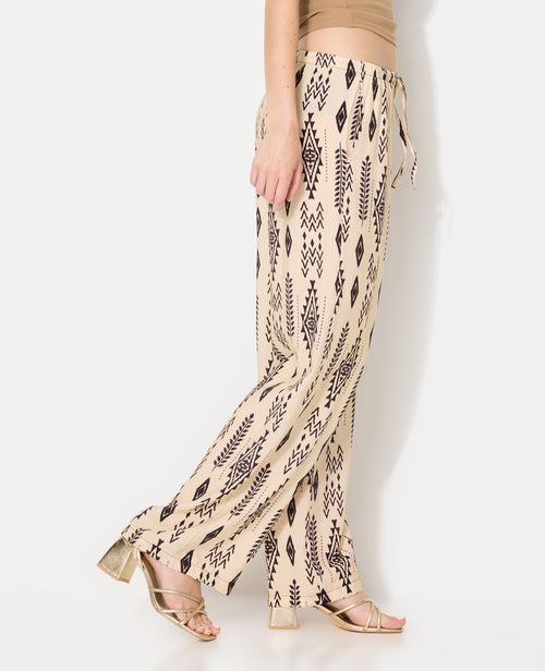 Pantalon fluide avec lien coulissé motifs ethniques - PIMKIE - 3