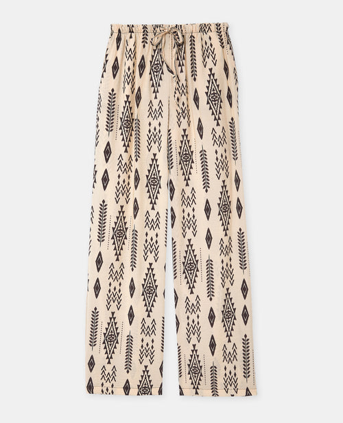 Pantalon fluide avec lien coulissé motifs ethniques - PIMKIE - 4