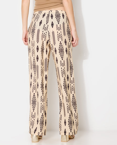 Pantalon fluide avec lien coulissé motifs ethniques - PIMKIE - 6