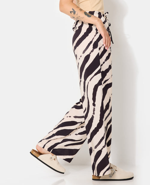 Pantalon fluide avec lien coulissé motifs zébrés - PIMKIE - 2