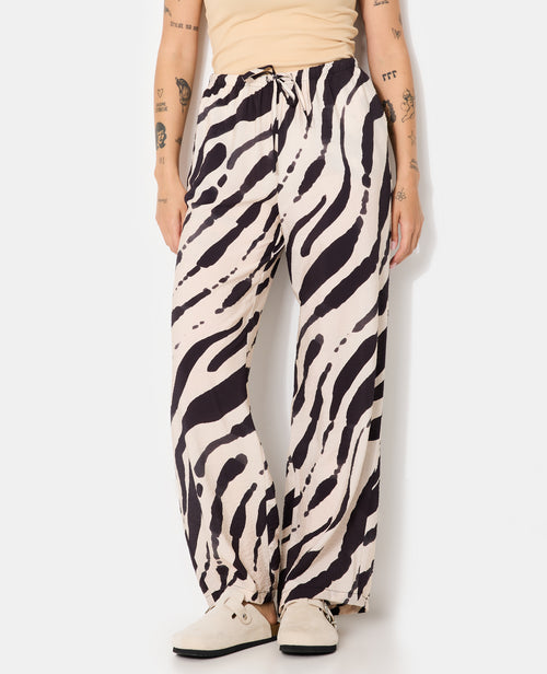 Pantalon fluide avec lien coulissé motifs zébrés - PIMKIE - 5