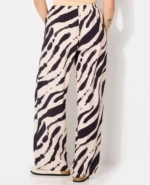 Pantalon fluide avec lien coulissé motifs zébrés - PIMKIE - 6