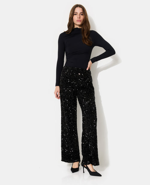 Pantalon large et droit avec sequins - PIMKIE - 1