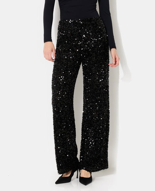 Pantalon large et droit avec sequins - PIMKIE - 3