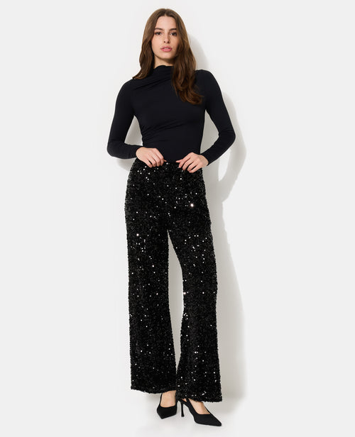 Pantalon large et droit avec sequins - PIMKIE - 7