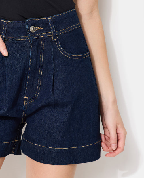 Short en jean taille haute avec pinces - PIMKIE - 2