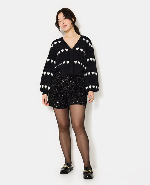 Short taille haute avec sequins - PIMKIE - 1