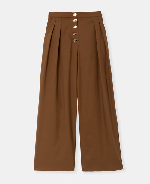 Pantalon droit et large avec boutons fantaisie - PIMKIE - 4