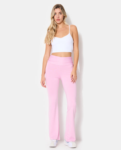 Pantalon flare en maille stretch avec ceinture revers - PIMKIE - 1