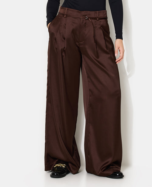 Pantalon large en satin avec pinces - PIMKIE - 5
