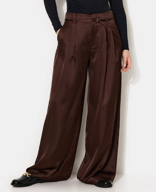 Pantalon large en satin avec pinces - PIMKIE - 7