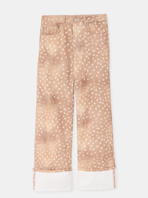 Jean droit avec grand revers motif faon - PIMKIE - 4