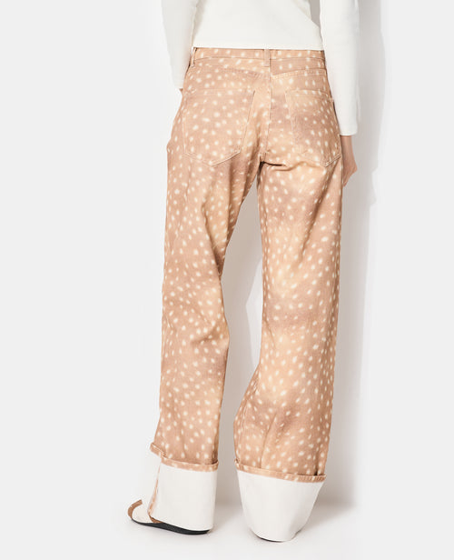 Jean droit avec grand revers motif faon - PIMKIE - 6