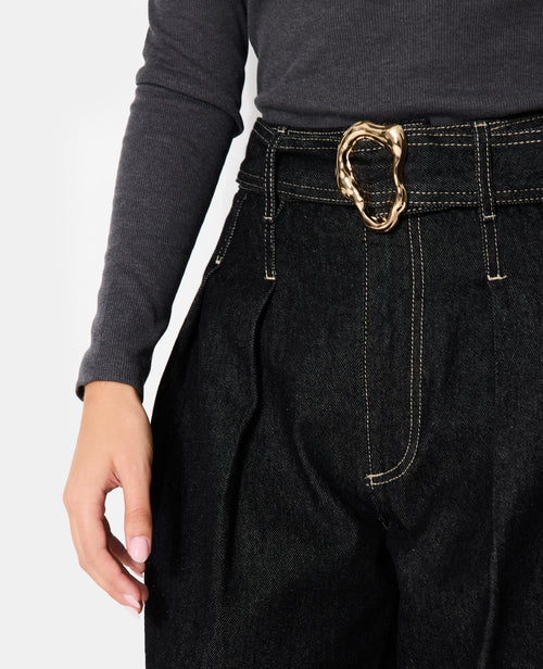 Jean wide taille haute avec ceinture et boucle - PIMKIE - 3