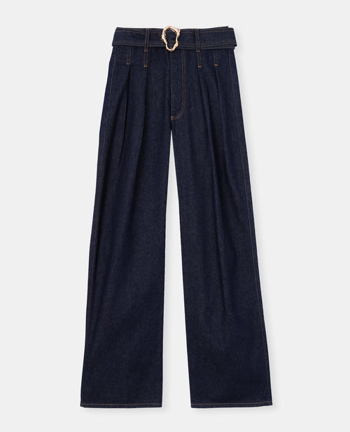 Jean wide taille haute avec ceinture et boucle - PIMKIE - 4