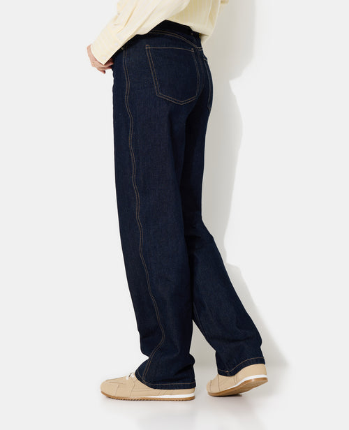 Jean wide avec jeu de surpiqûres zig-zag - PIMKIE - 2