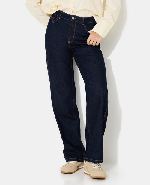 Jean wide avec jeu de surpiqûres zig-zag - PIMKIE - 5