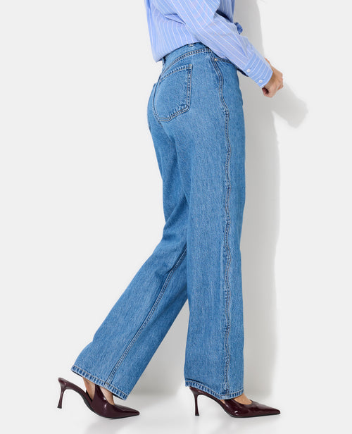 Jean wide avec jeu de surpiqûres zig-zag - PIMKIE - 2