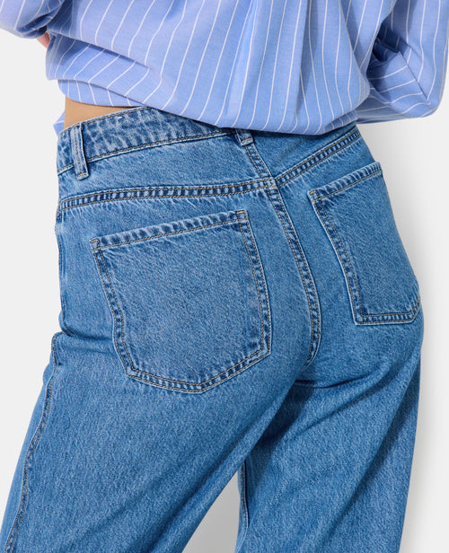 Jean wide avec jeu de surpiqûres zig-zag - PIMKIE - 3