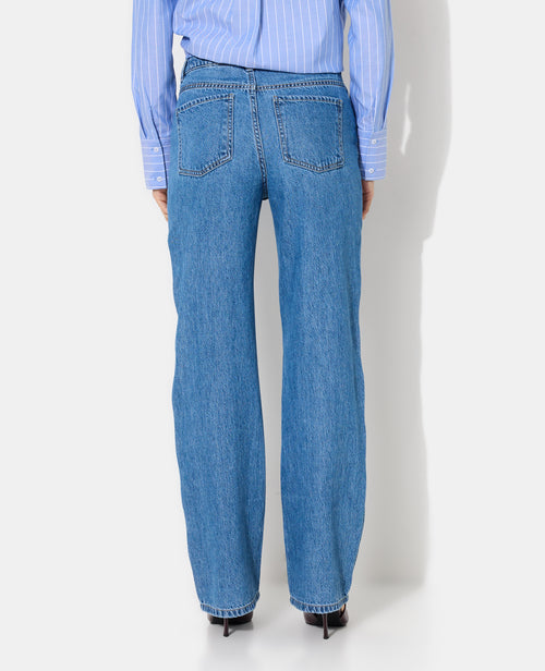 Jean wide avec jeu de surpiqûres zig-zag - PIMKIE - 6