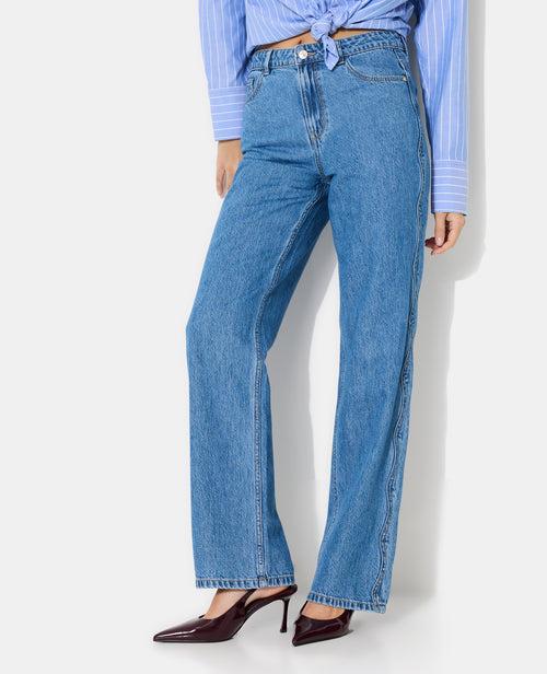 Jean wide avec jeu de surpiqûres zig-zag - PIMKIE - 7