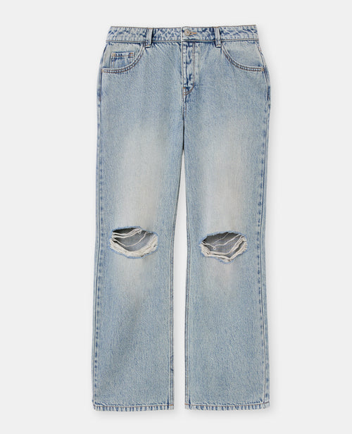 Jean wide taille basse avec trous genoux - PIMKIE - 4