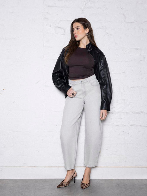 Jean barrel taille haute - PIMKIE - 1