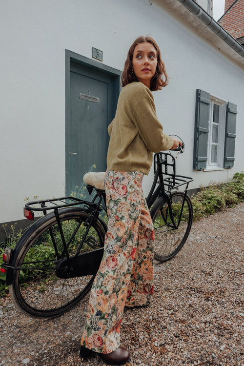 Pantalon wide en tissu texturé motif fleurs - PIMKIE - 1