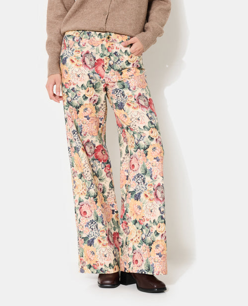 Pantalon wide en tissu texturé motif fleurs - PIMKIE - 3