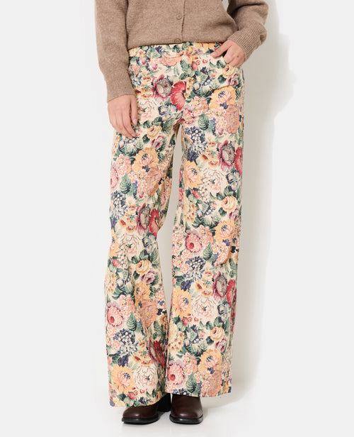 Pantalon wide en tissu texturé motif fleurs - PIMKIE - 5