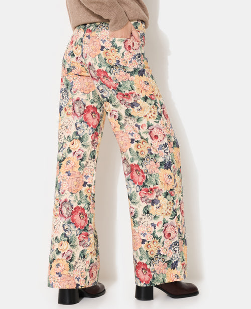 Pantalon wide en tissu texturé motif fleurs - PIMKIE - 6