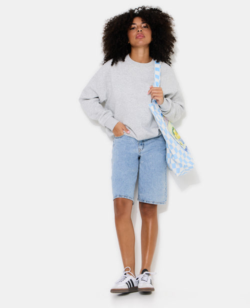 Bermuda en jean taille haute avec mini-strass - PIMKIE - 1