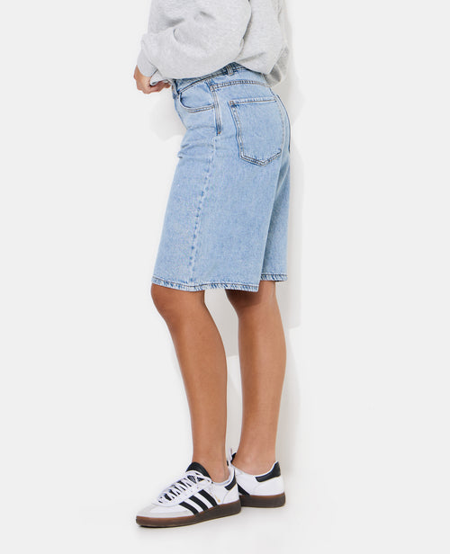 Bermuda en jean taille haute avec mini-strass - PIMKIE - 2
