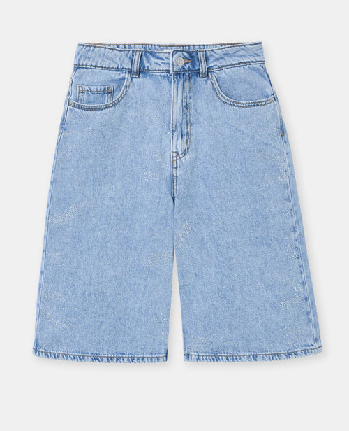 Bermuda en jean taille haute avec mini-strass - PIMKIE - 4