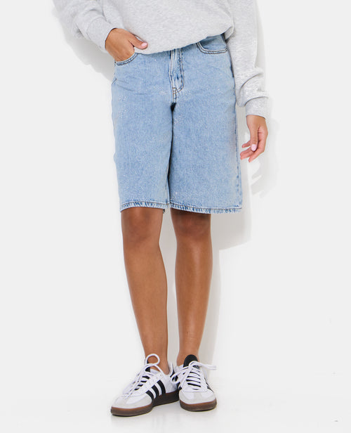 Bermuda en jean taille haute avec mini-strass - PIMKIE - 5