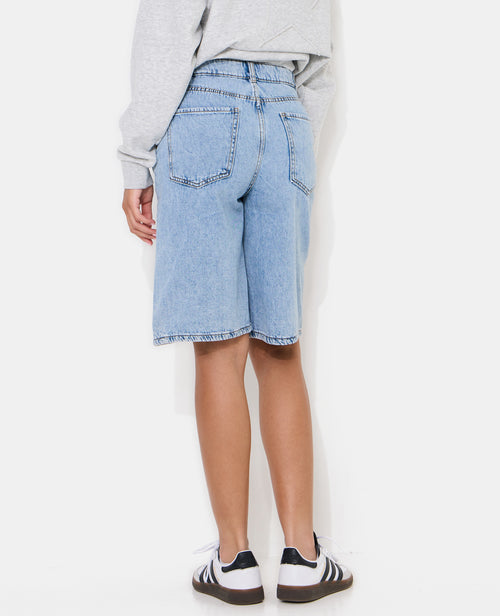 Bermuda en jean taille haute avec mini-strass - PIMKIE - 6