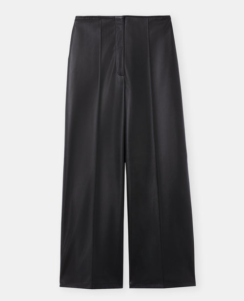 Pantalon droit en simili avec sur piqûres - PIMKIE - 4