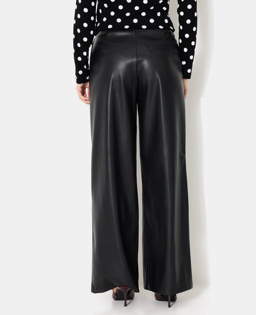 Pantalon droit en simili avec sur piqûres - PIMKIE - 6