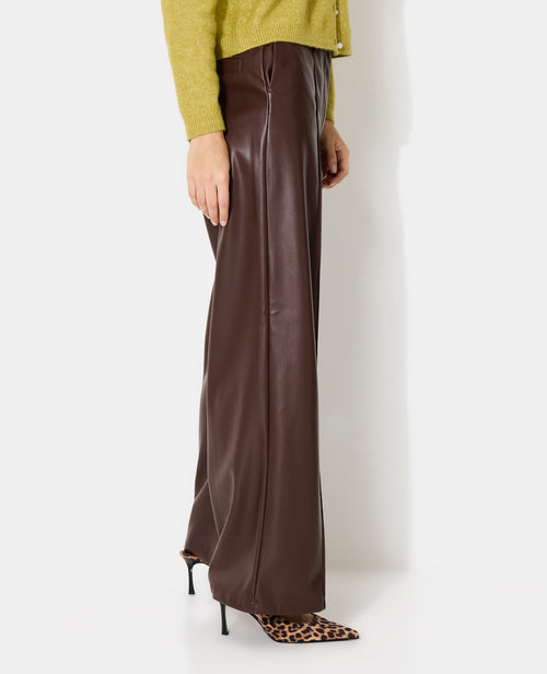 Pantalon droit en simili avec sur piqûres - PIMKIE - 2