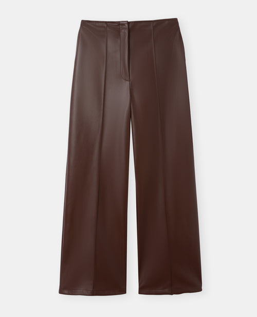 Pantalon droit en simili avec sur piqûres - PIMKIE - 4