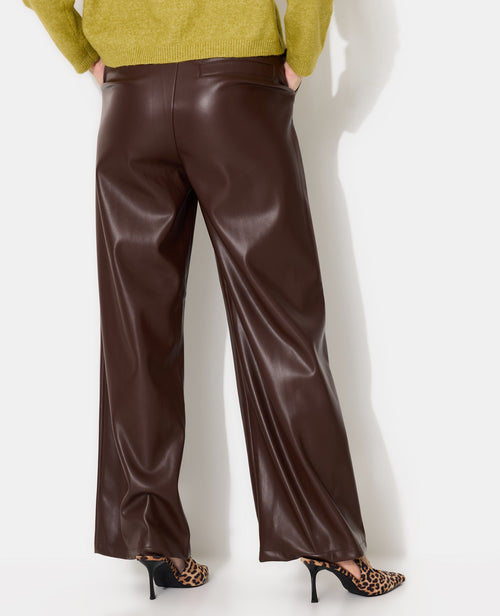 Pantalon droit en simili avec sur piqûres - PIMKIE - 6