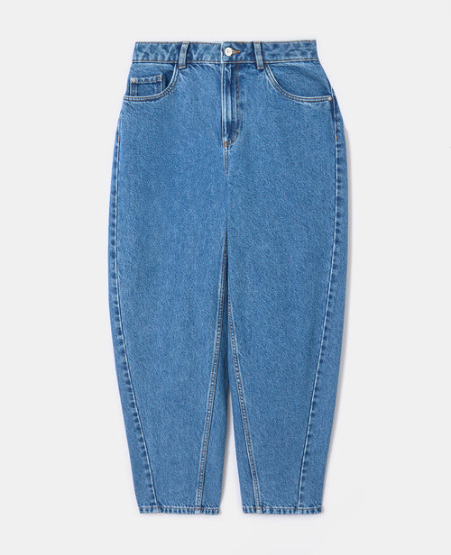 Jean barrel taille haute avec jeux de coutures - PIMKIE - 4